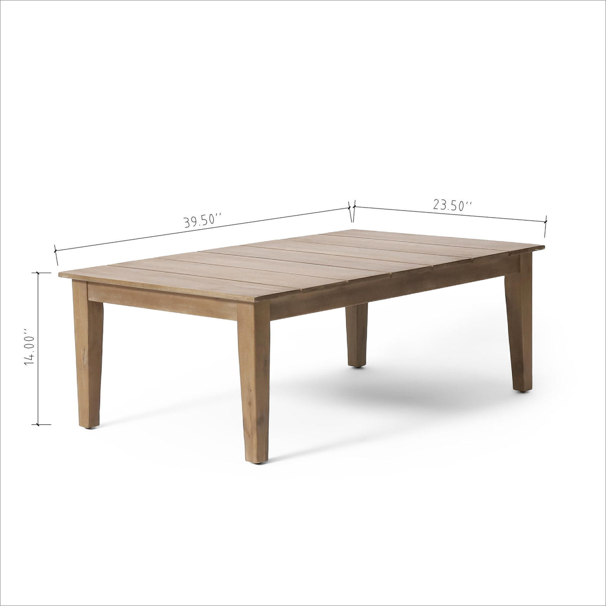 Outdoor Coffee Table With Slat Panel Top - Light Brown