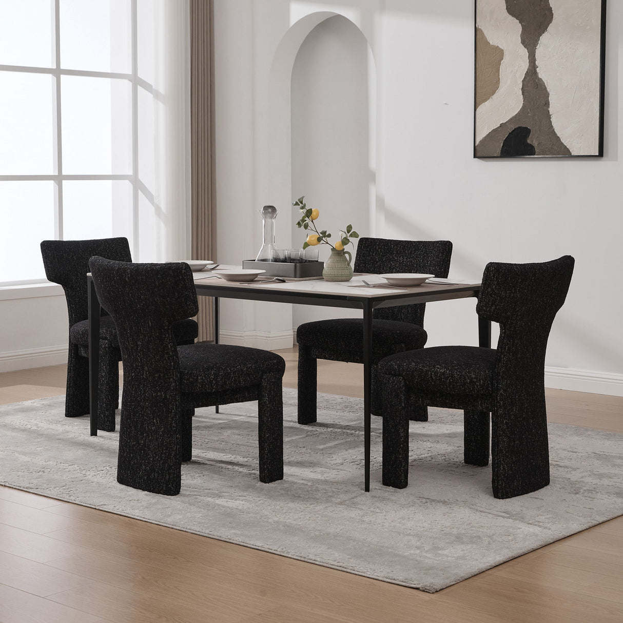 Armless Curved Back Accent Chairs