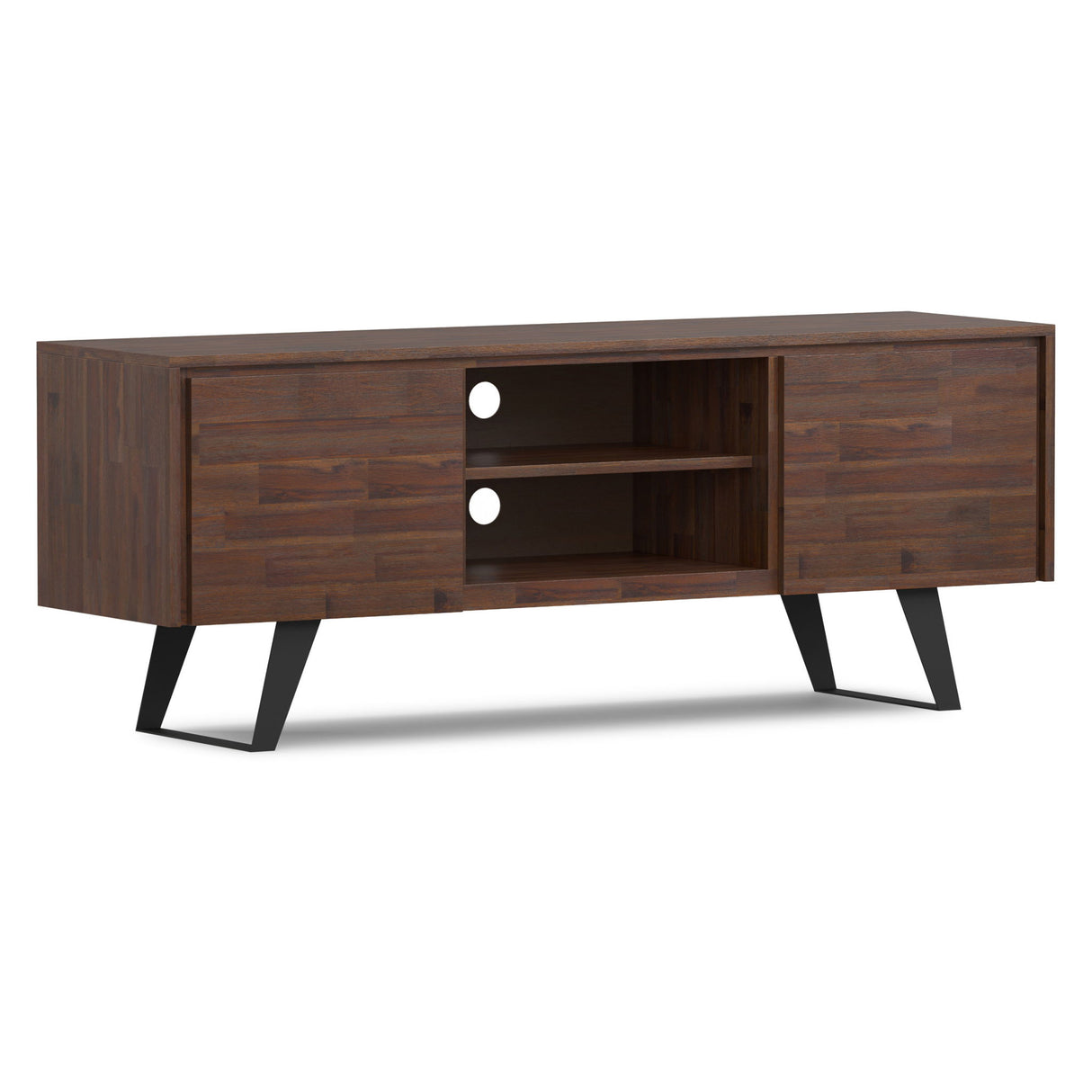 Lowry - TV Media Stand - Distressed Charcoal Brown
