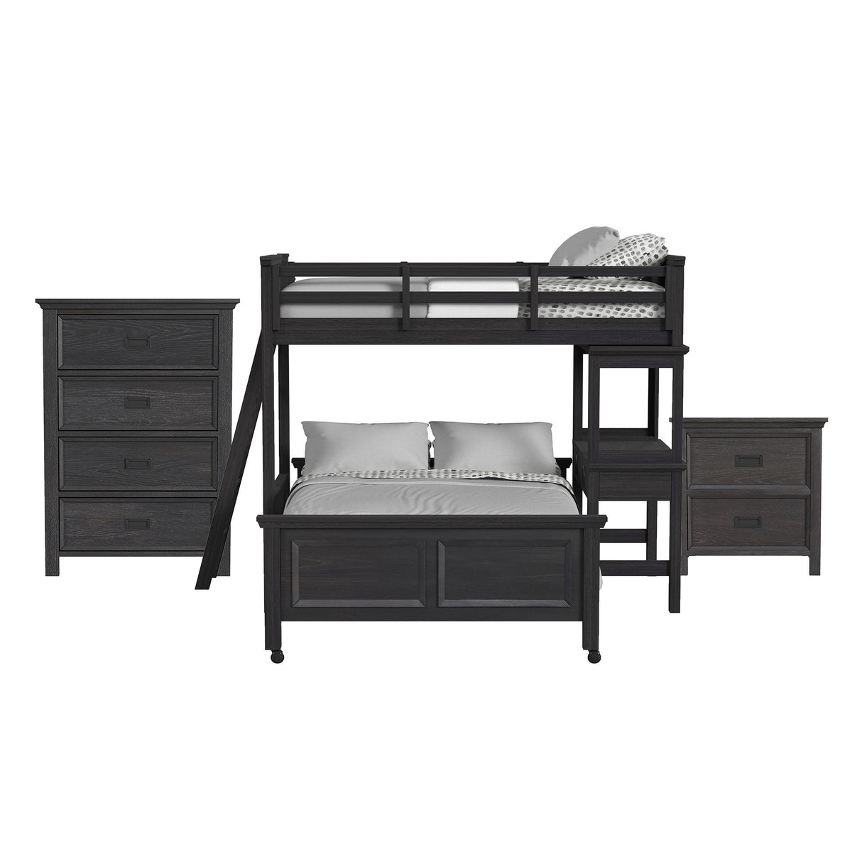 Hampton Kids - Loft With Ladder And Desk With Speaker Bedroom Set