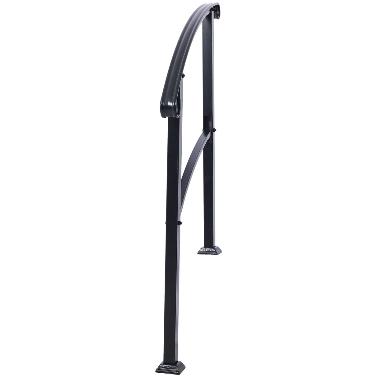 Handrails For Outdoor Steps, Fit 1 Or 3 Steps Outdoor Stair Railing, Flexible Front Porch Hand Rail, Transitional Handrails For Concrete Steps Or Wooden Stairs - Black - Outdoor Decor - Alpine Outlets
