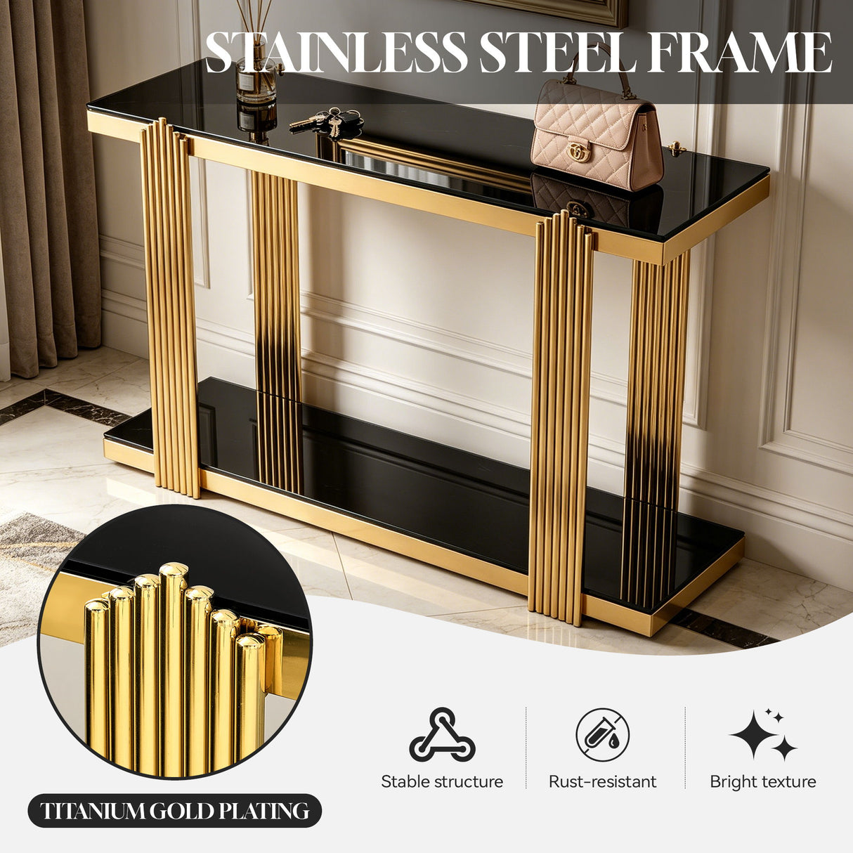 Console Table With Double Tier Storage