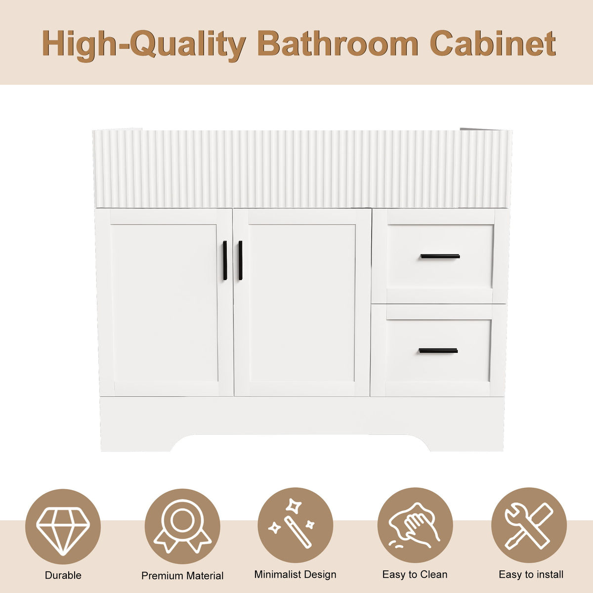 Modern Bathroom Vanity With 2 Drawers
