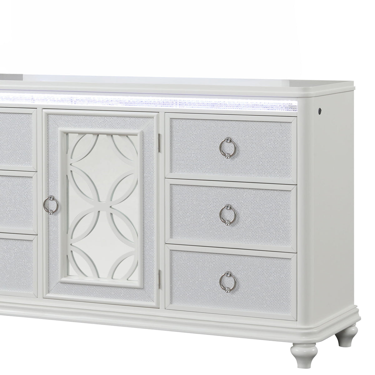 Abigale - 6 Drawer Dresser With LED (Includes Dresser Only, Mirror Not Included) - White