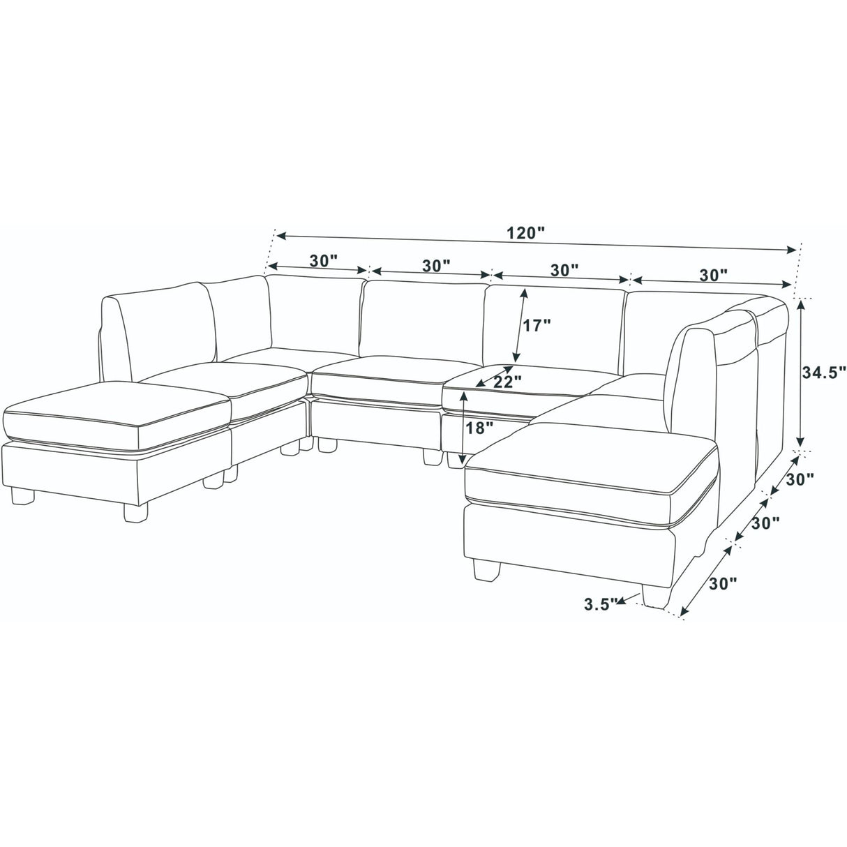Upholstered Modular Sectional
