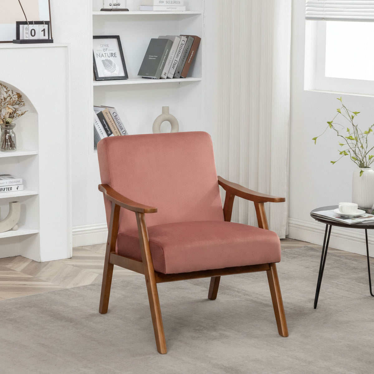 Accent Chair, Classic Mid Century Modern For Extra Seating