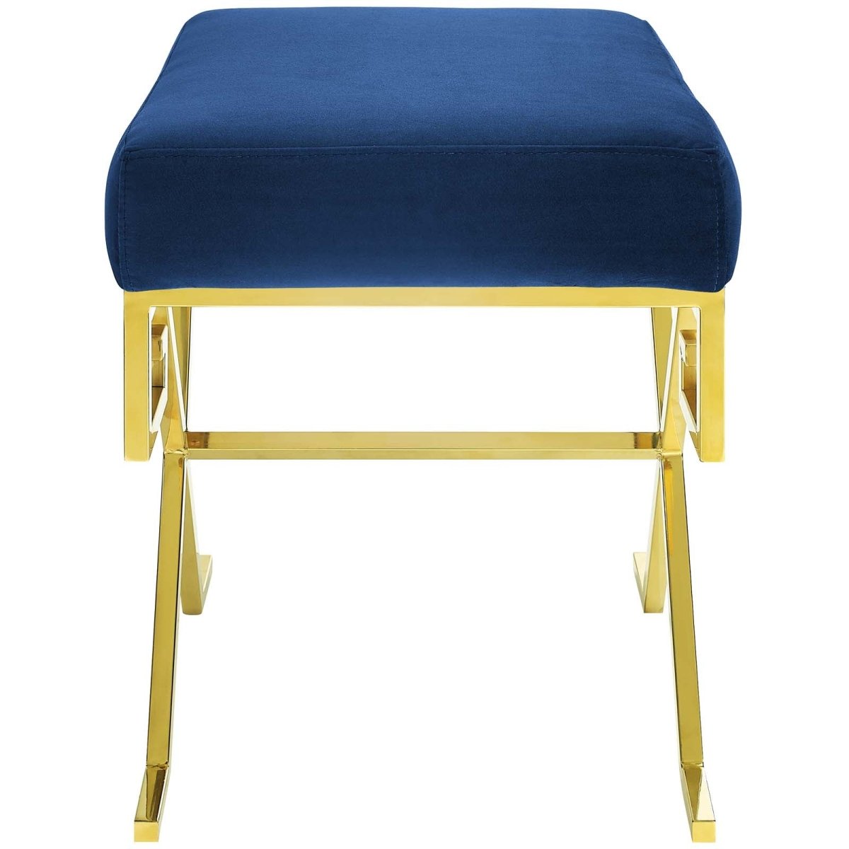 15 Inch Whimsical Greek Key Performance Velvet Bench - Benches available at Alpine Outlets in Denver