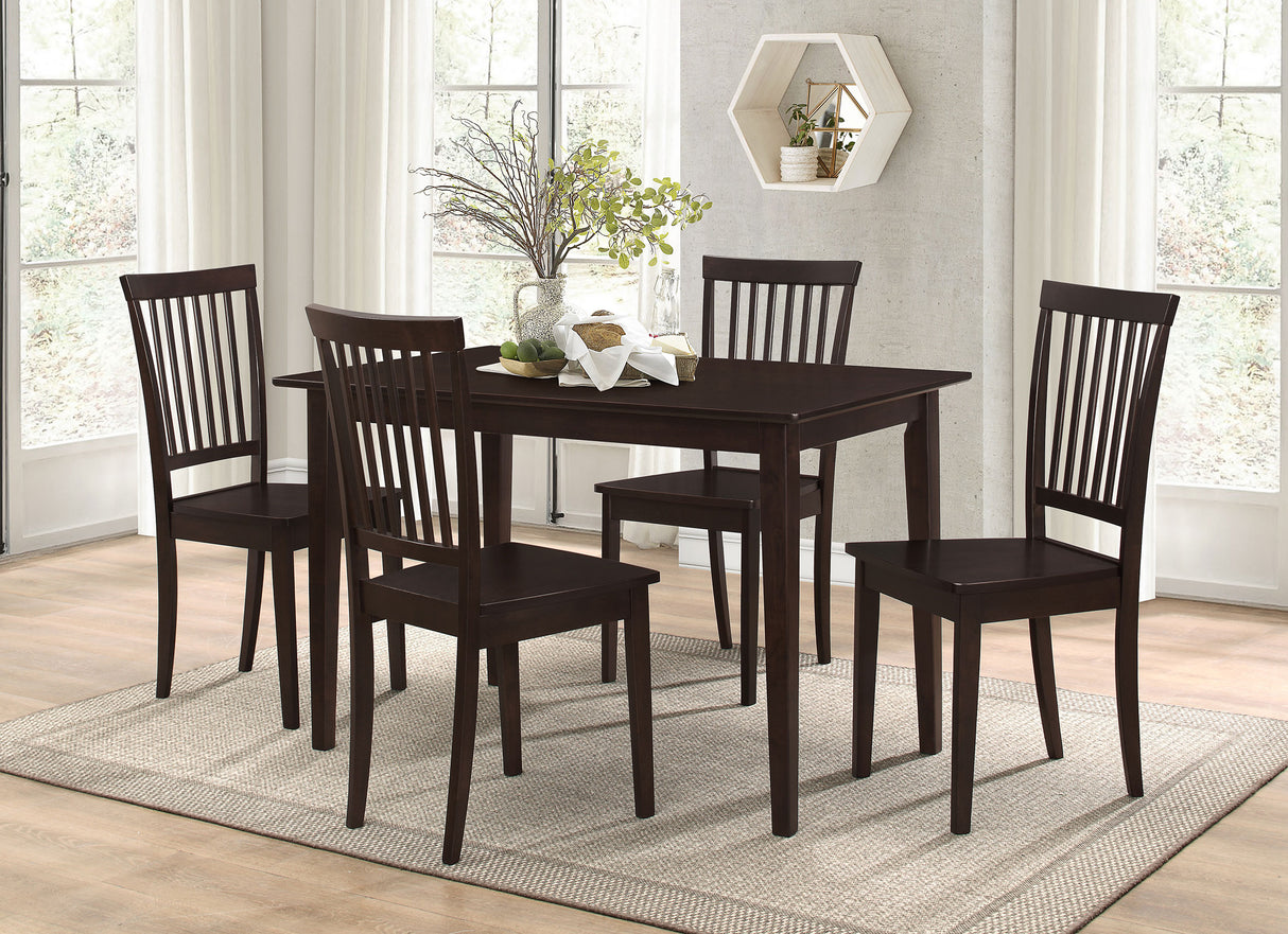 Gomez 5-Piece Rectangular Dining Table Set Cappuccino