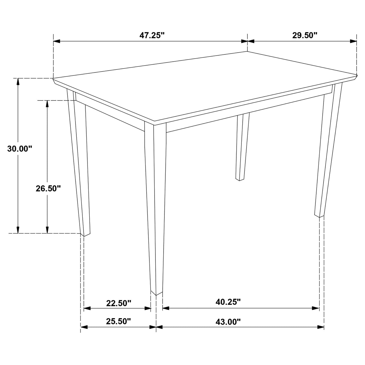 Gomez 5-Piece Rectangular Dining Table Set Cappuccino