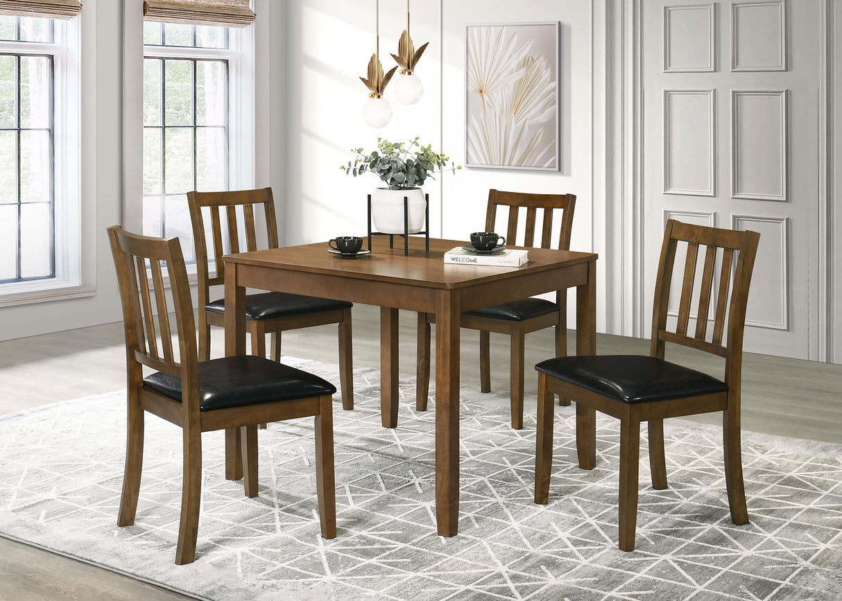 Parkwood 5-Piece Square Dining Table Set Honey Brown