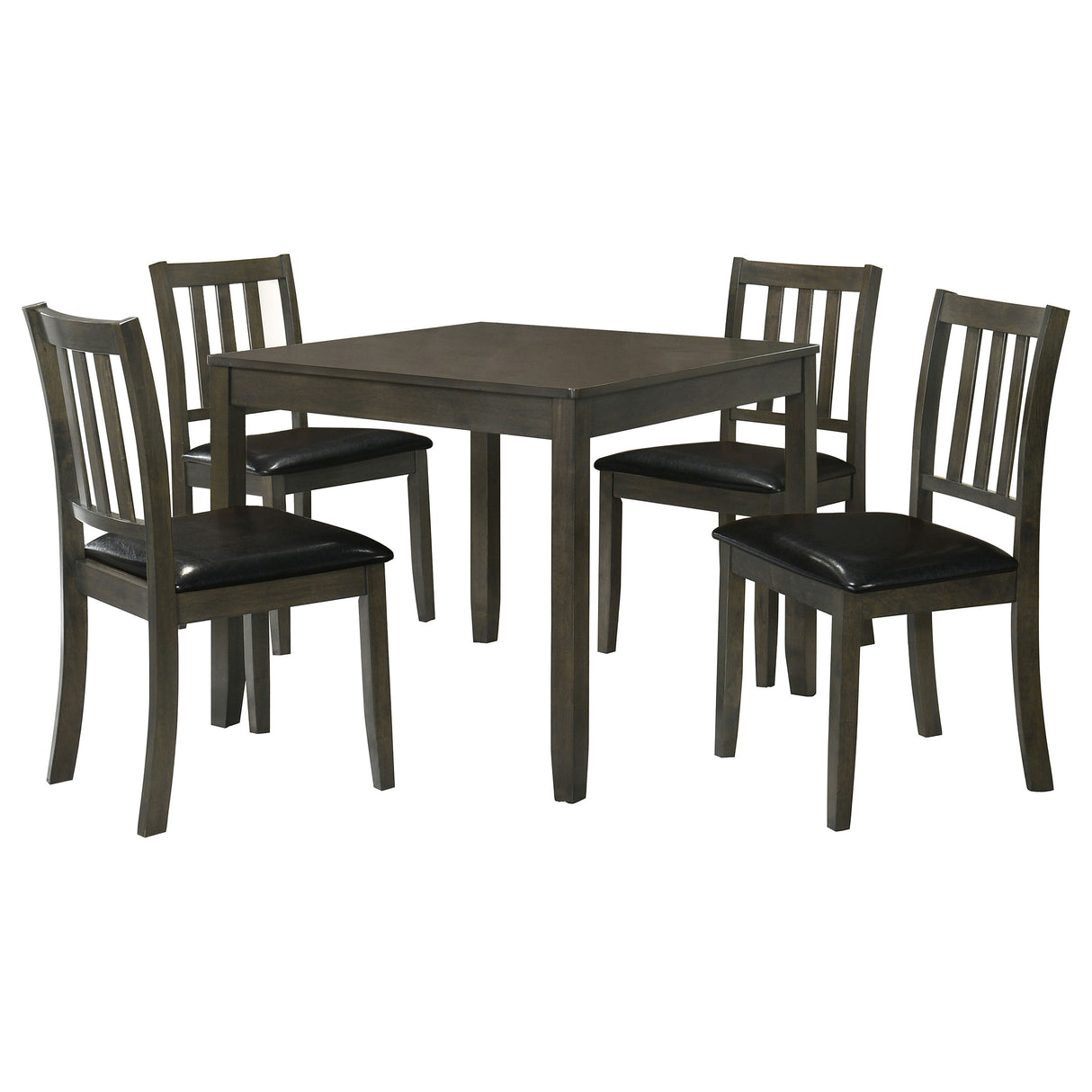 Parkwood 5-Piece Square Dining Set in Dark Ash Brown