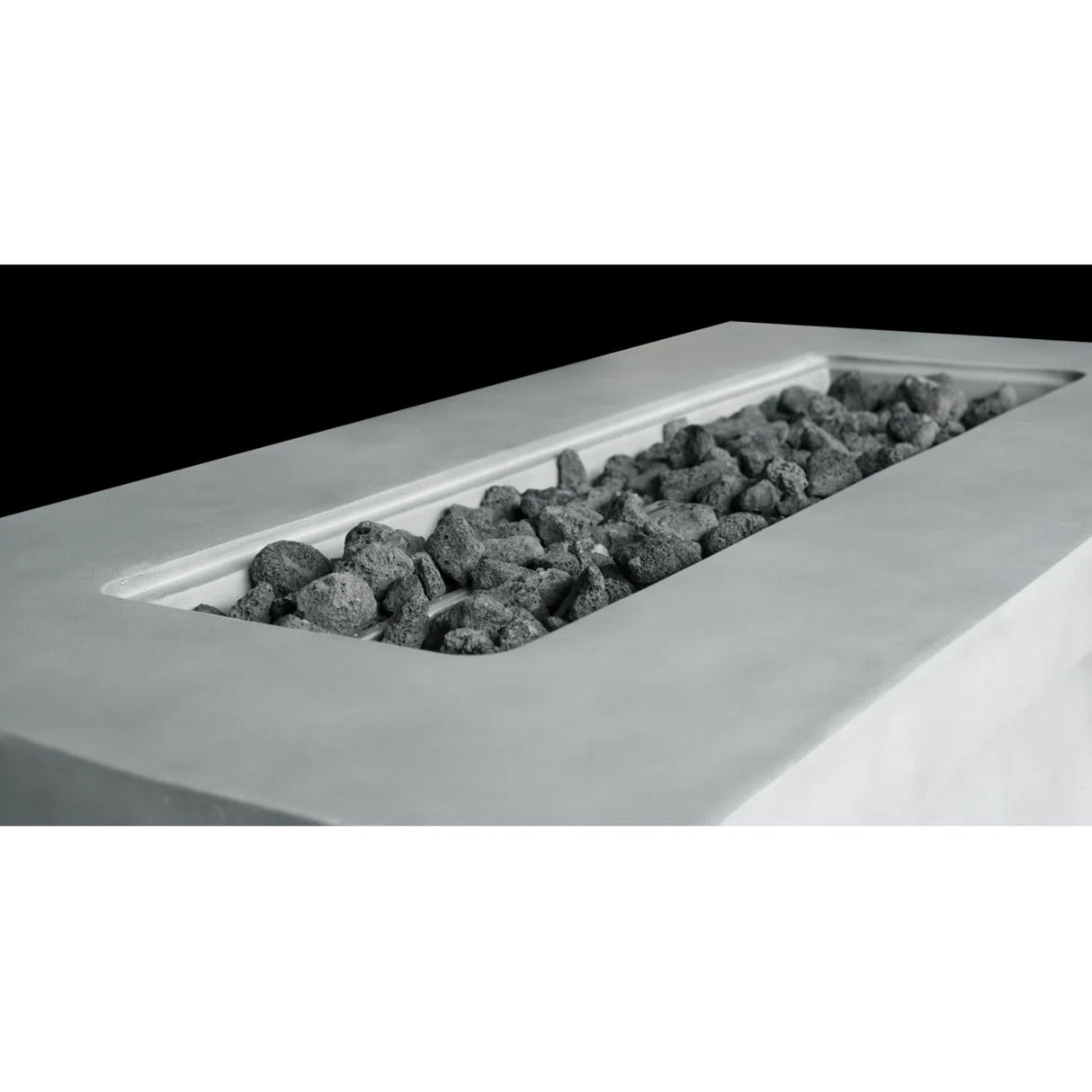 Propane Gas Outdoor Fire Pit Table Weather Resistant Cement 42x24in
