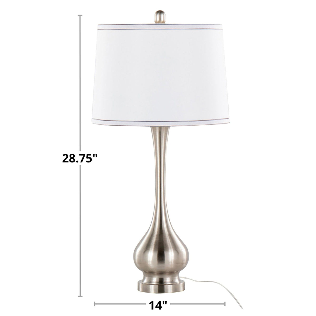 Cairo - Contemporary Table Lamp (Set of 2) - Brushed Nickel