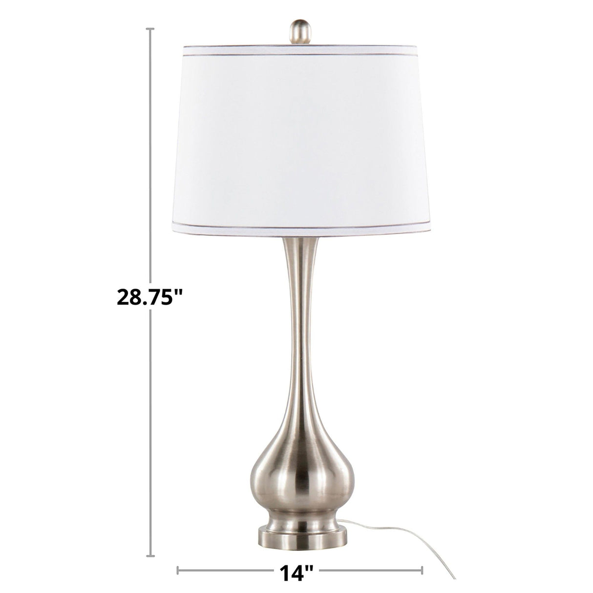 Cairo - Contemporary Table Lamp (Set of 2) - Nickel / White / Silver Trim
