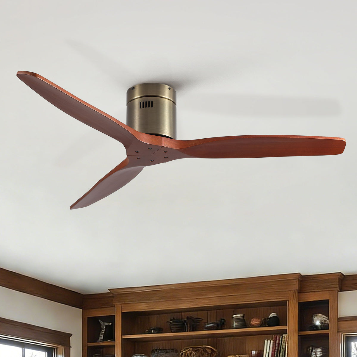 Low Profile Flush Mount Ceiling Fan Without Light