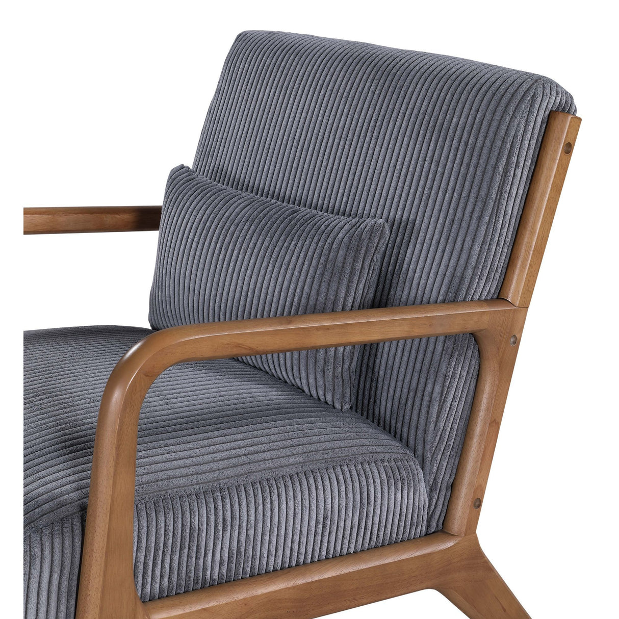 Upholstered Armchair With Back Support Pillow