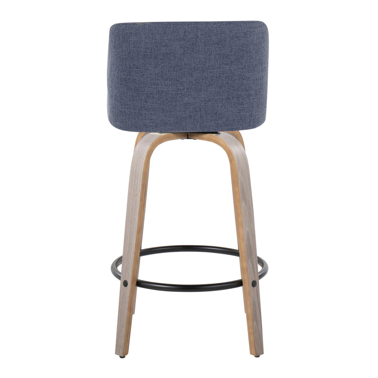 Toriano - Contemporary Fixed Height Counter Stool With Swivel & Round Footrest (Set of 2)