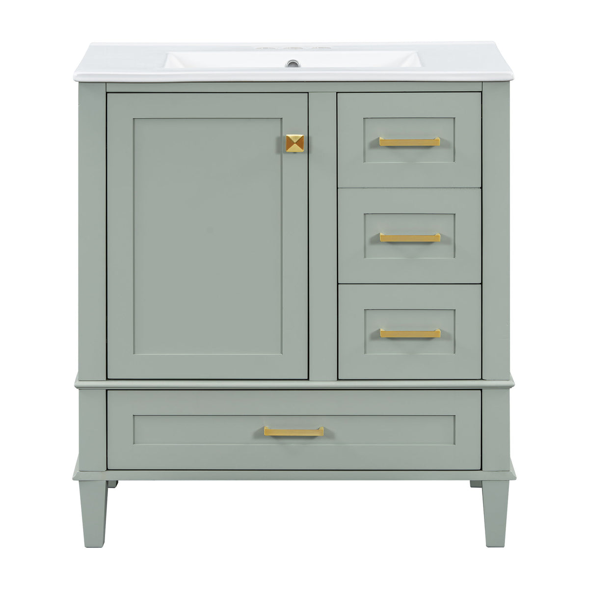 Bathroom Vanity, Modern Bathroom Cabinet With Sink Combo Set, Bathroom Storage Cabinet With A Soft Closing Door And 3 Drawers, Solid Wood Frame