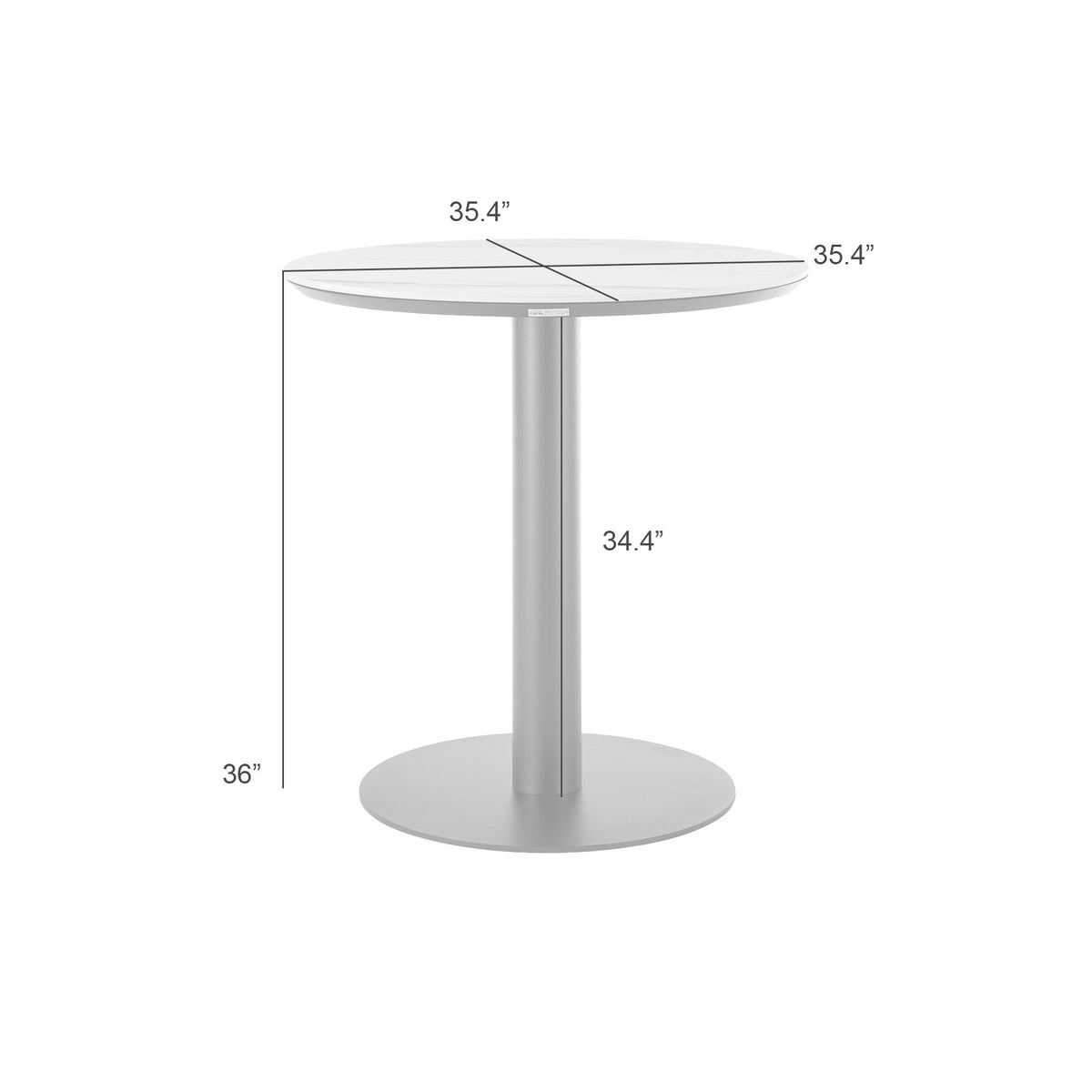 Jazmin - Outdoor Table With Aluminum Pedestal Base