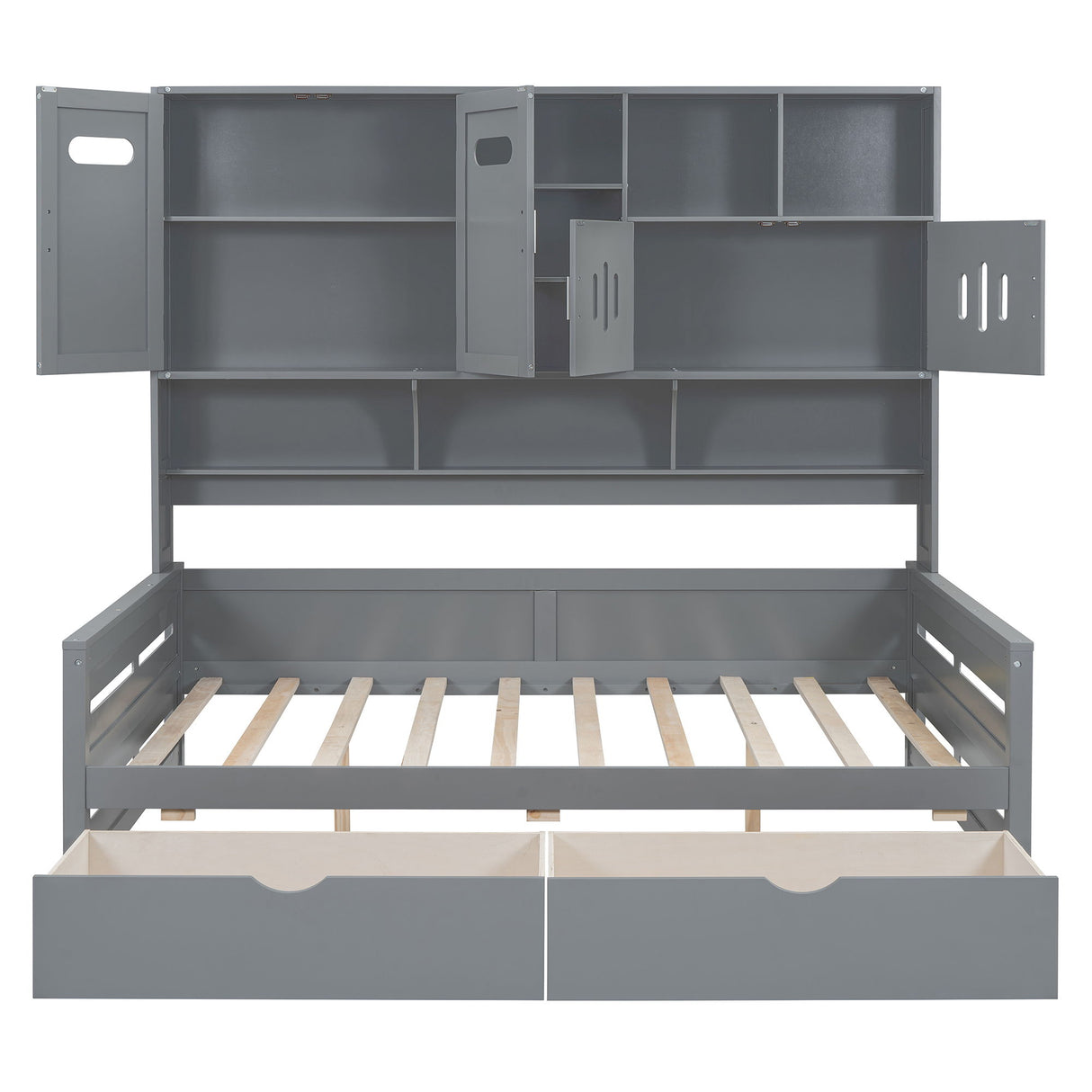 Daybed With All-In-One Cabinet And Shelf