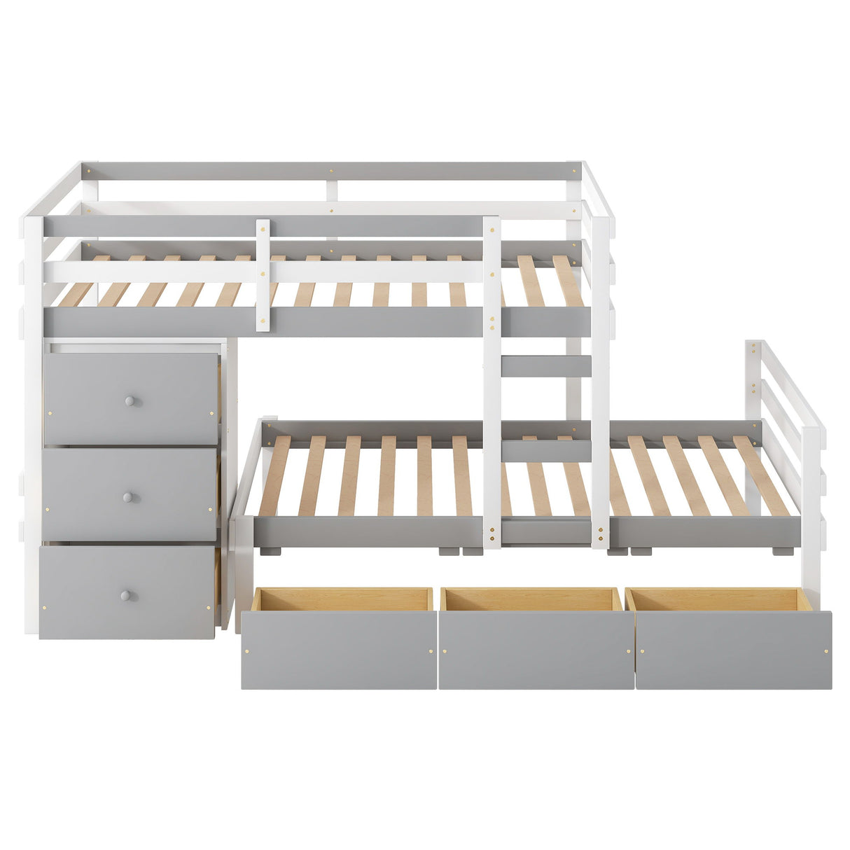 Loft Bunk Bed With Drawers And Ladder