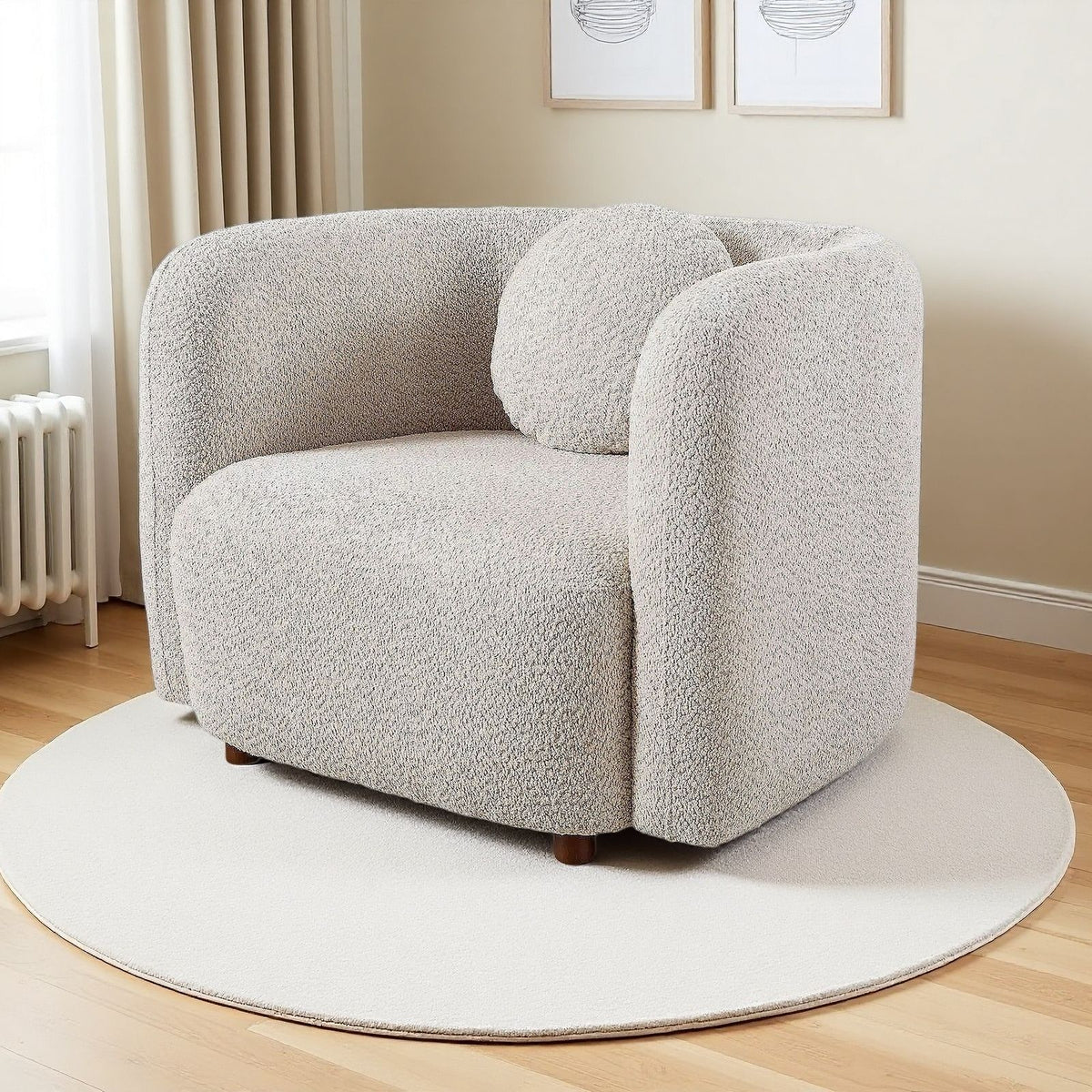 Japandi Style Accent Square Chair