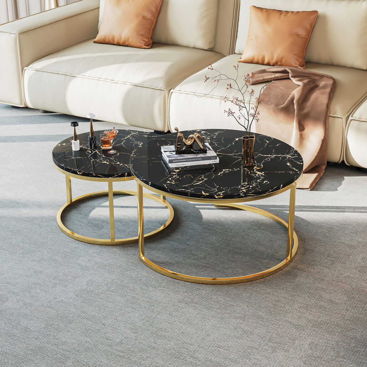 2 Piece Nesting Coffee Table Set For Living Room