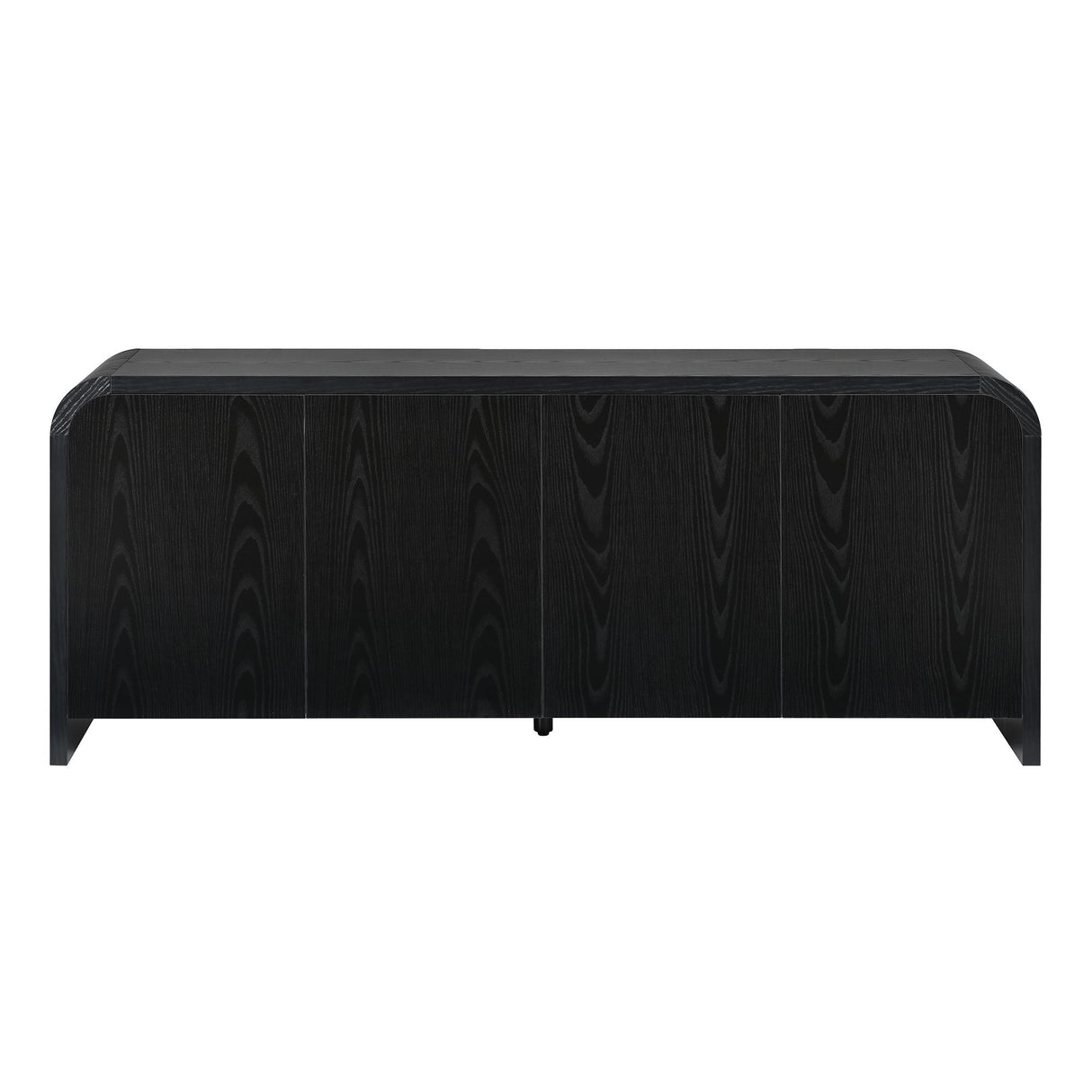 Curved Edge TV Stand With Large Cabinets