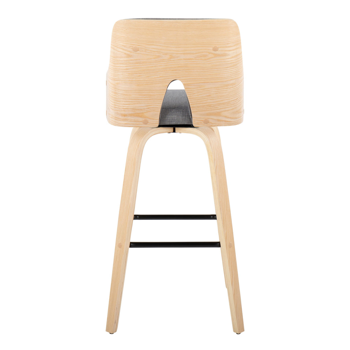 Stella - Contemporary Fixed Height Barstool With Swivel Square Footrest (Set of 2)