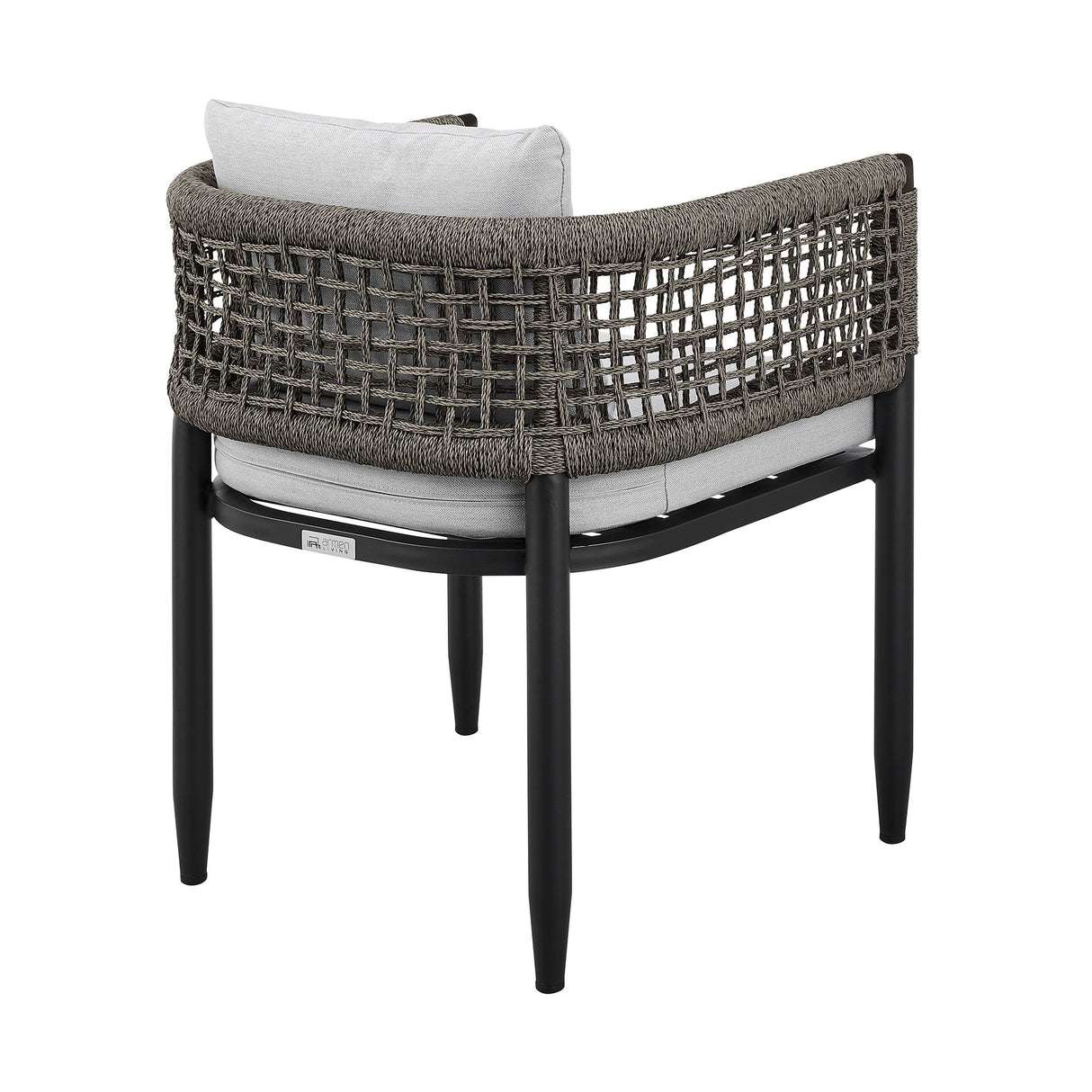 Alegria - Outdoor Patio Dining Chair In Aluminum With Gray Rope And Cushions - (Set Of 2)