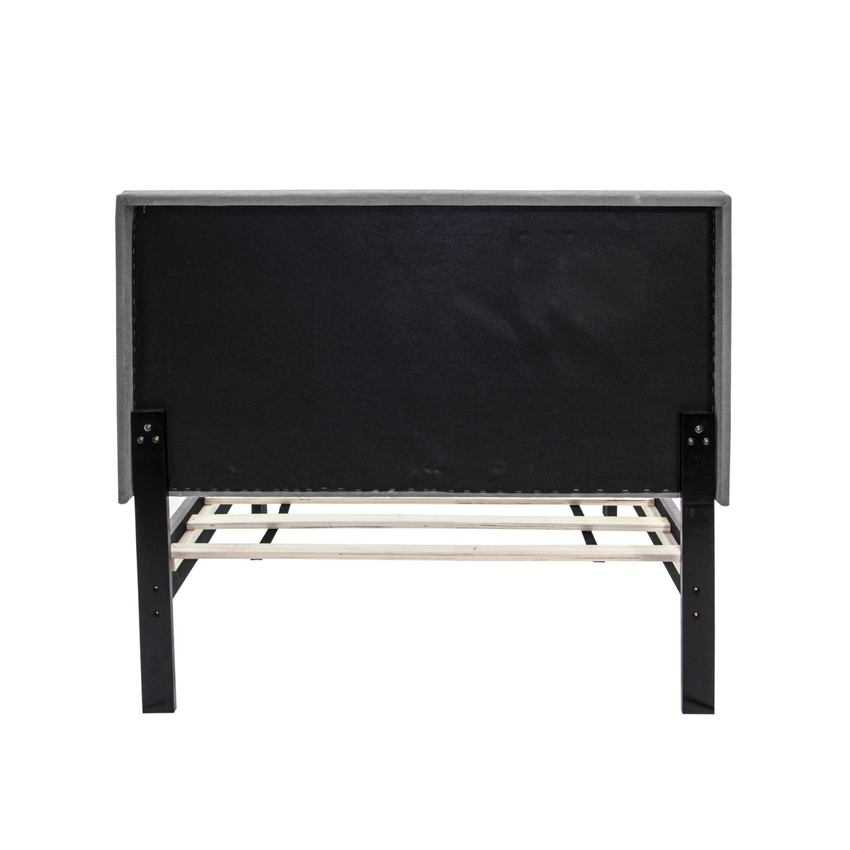 Bed With Channel Tufted Adjustable Headboard