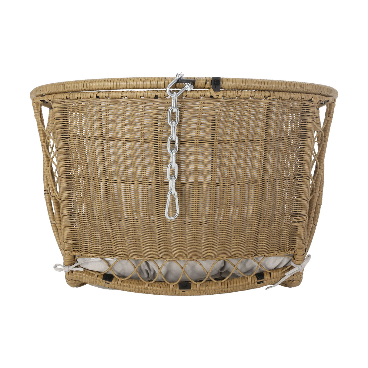 Malia - Outdoor / Indoor Wicker Hanging Chair With Cushion - Brown / Beige
