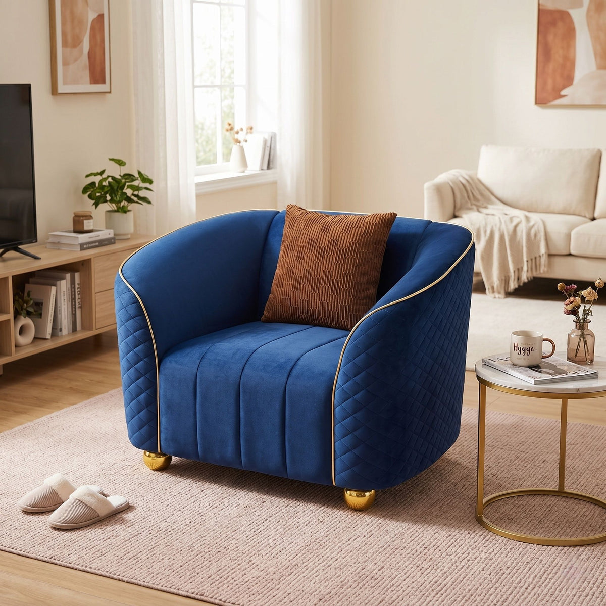Single Sofa & Deep Seating And Durable Frame