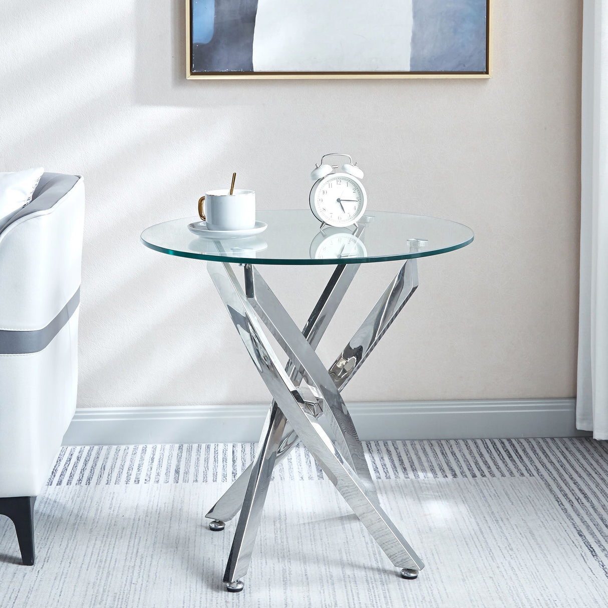 Round Table With Angular Slanted Legs
