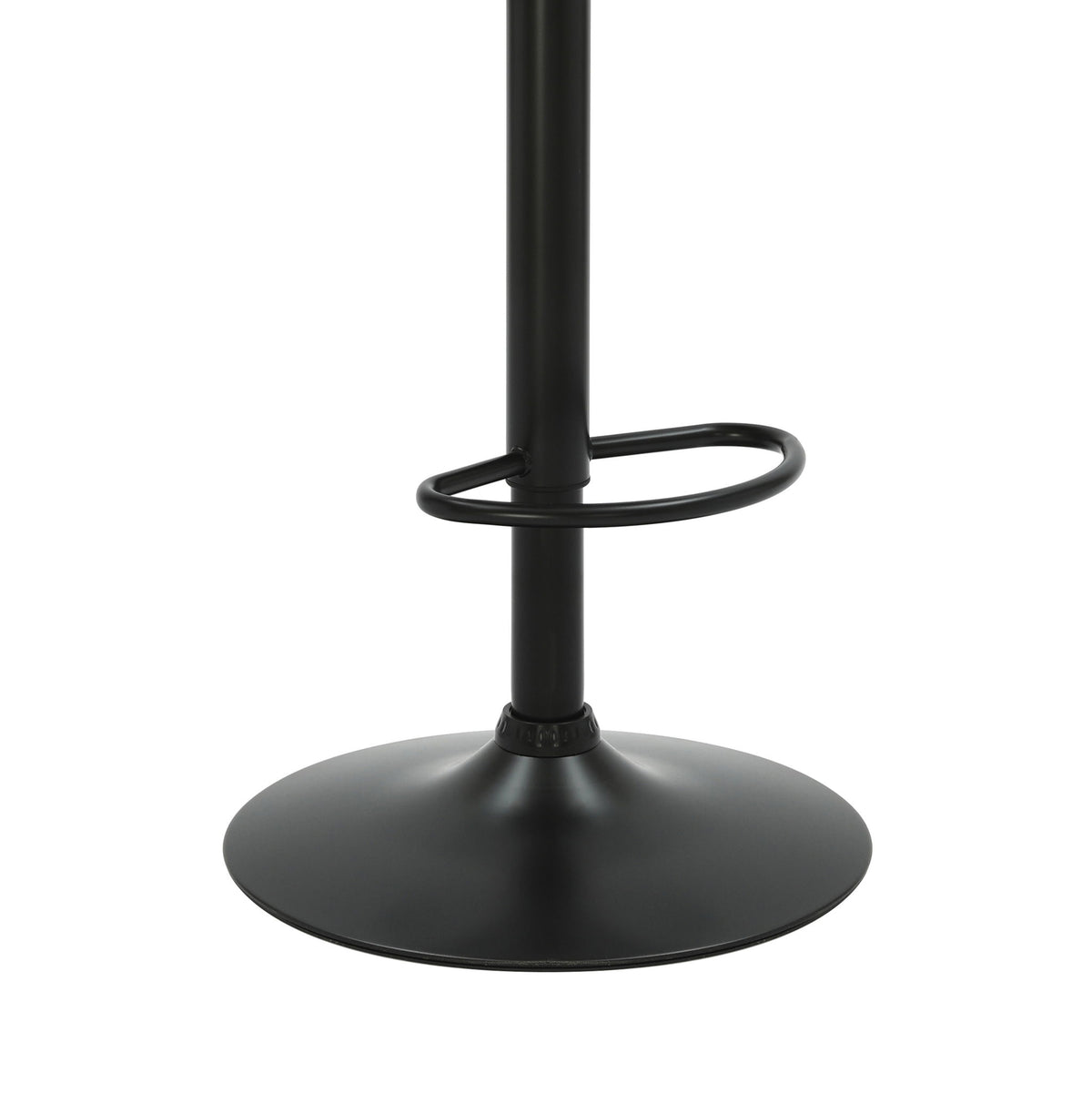 Brock - Adjustable Swivel Curved Back Wood Bar Stool With Faux Leather Seat - Black Base