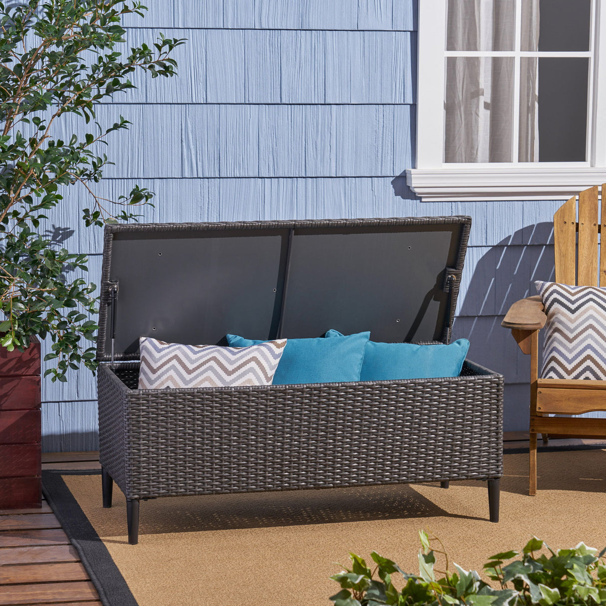 Rupert - Storage Unit Resin Wicker Outdoor