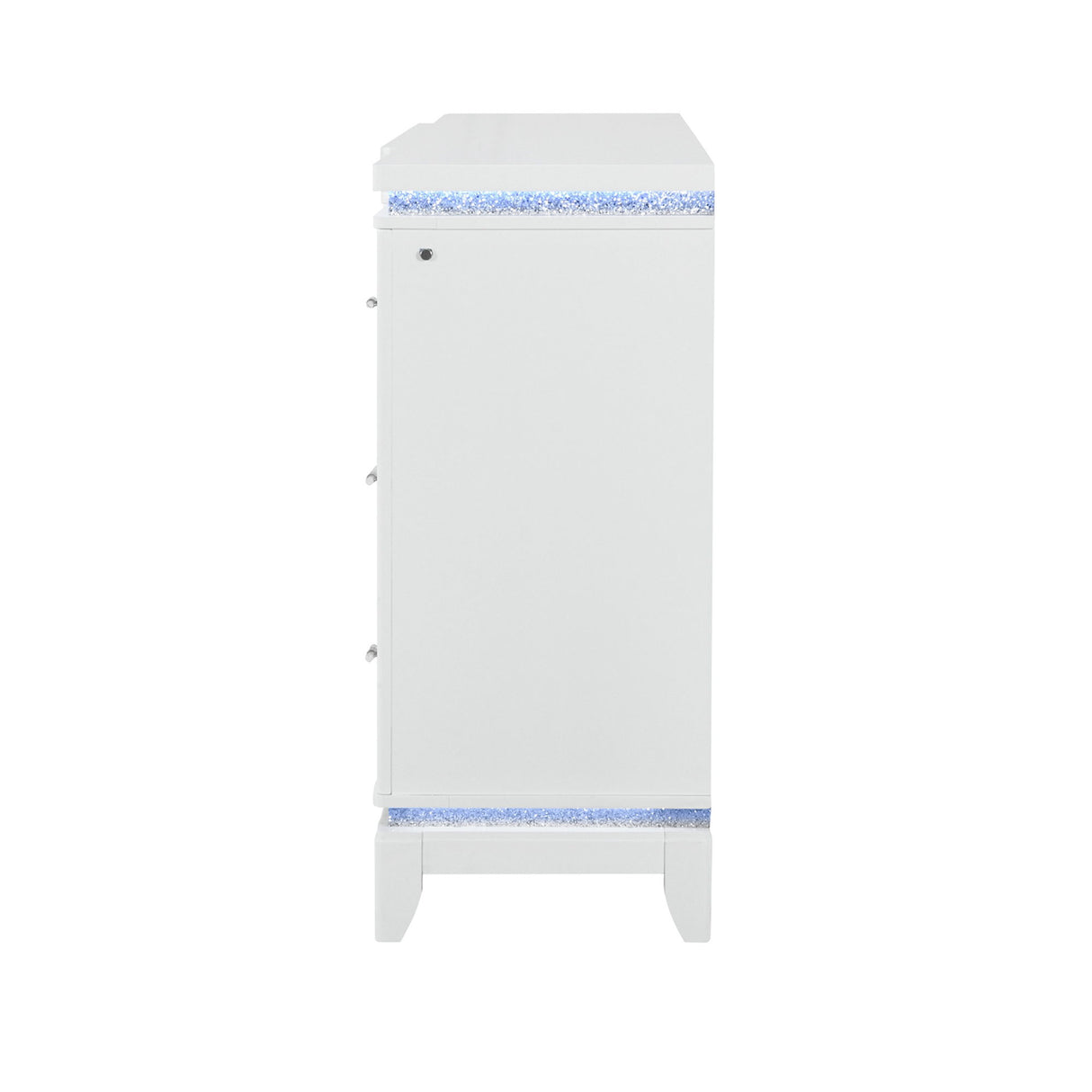 Adalid - Dresser With LED Light And Glittered Drawer Fronts - White