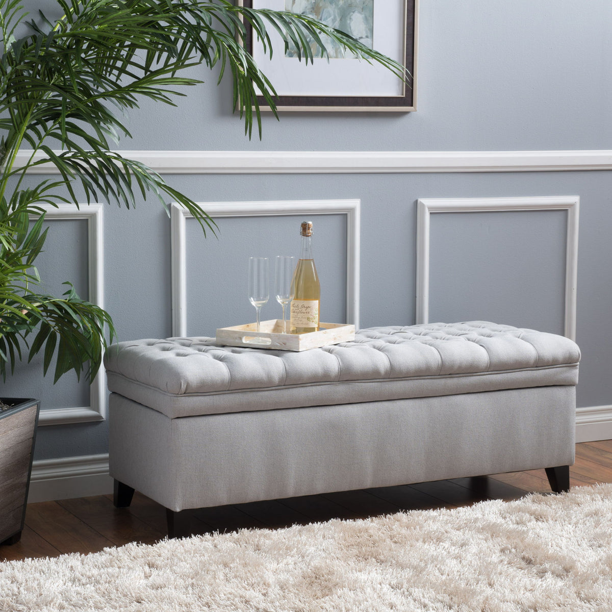 Juliana - Storage Ottoman With Birch Legs