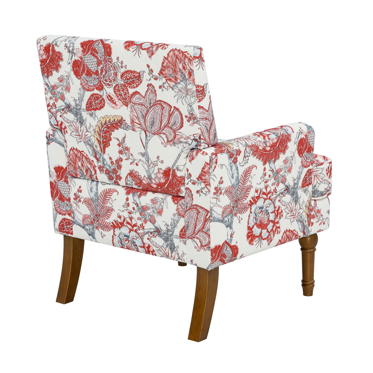 Floral Accent Armchair With Nailhead Trim