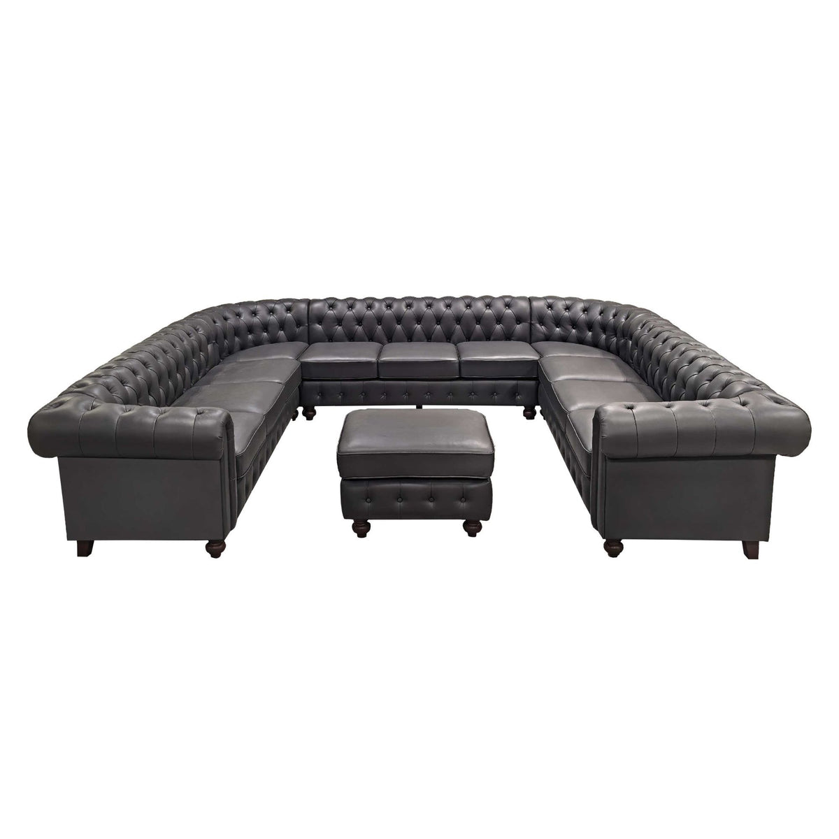 U - Shape Sectional - Blue Gray