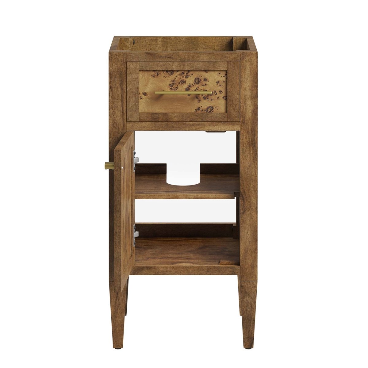 18" Brown Wood Bathroom Vanity Cabinet (Sink Basin Not Included) - Bathroom Fixtures - Alpine Outlets