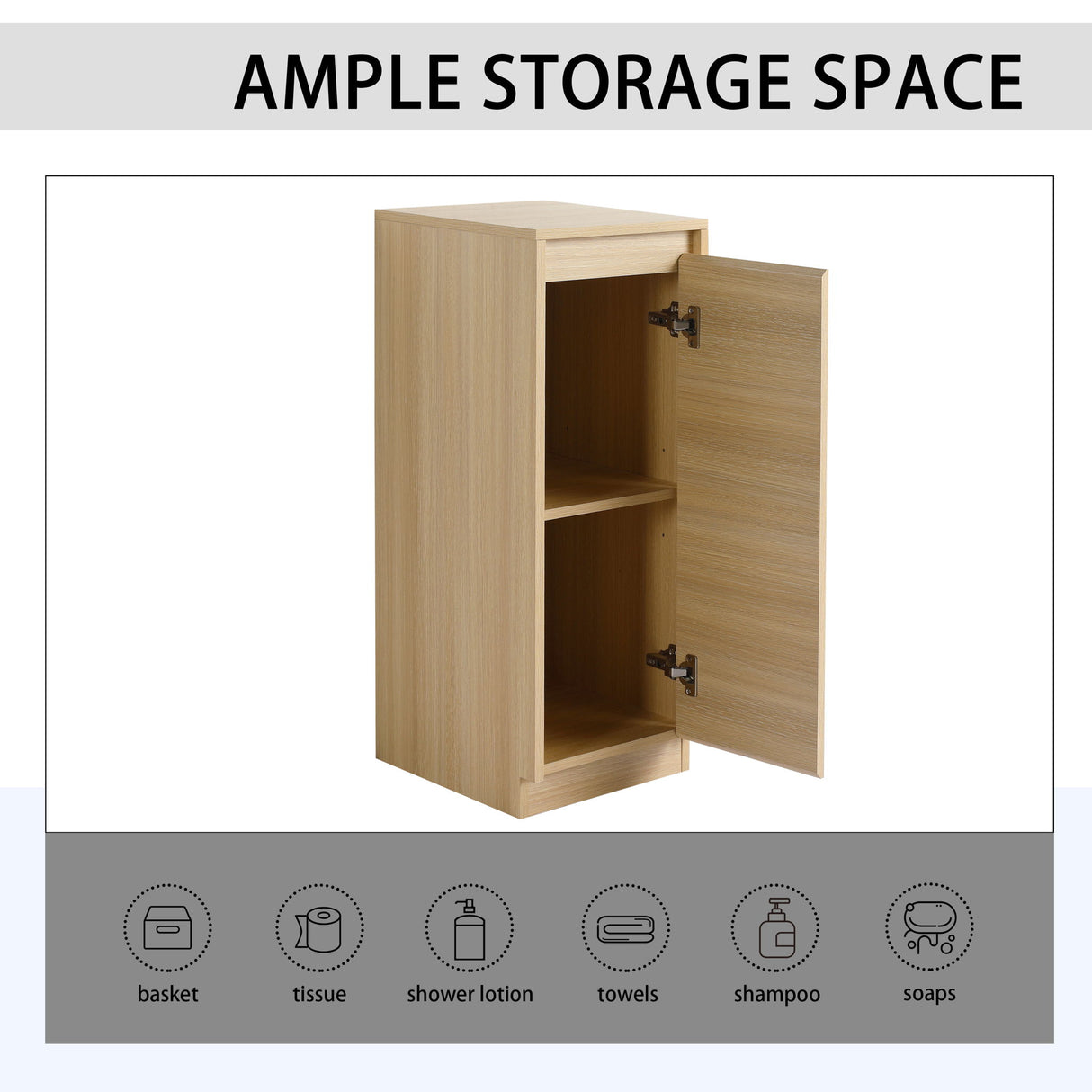 Freestanding Bathroom Vanity With Sink, 1 Small Storage Cabinet, Soft Close Door