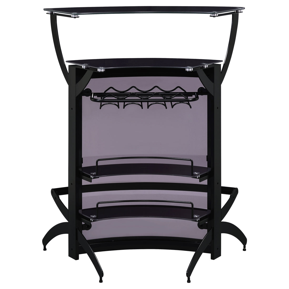 Dallas 2-Shelf Curved Black Home Bar Cabinet
