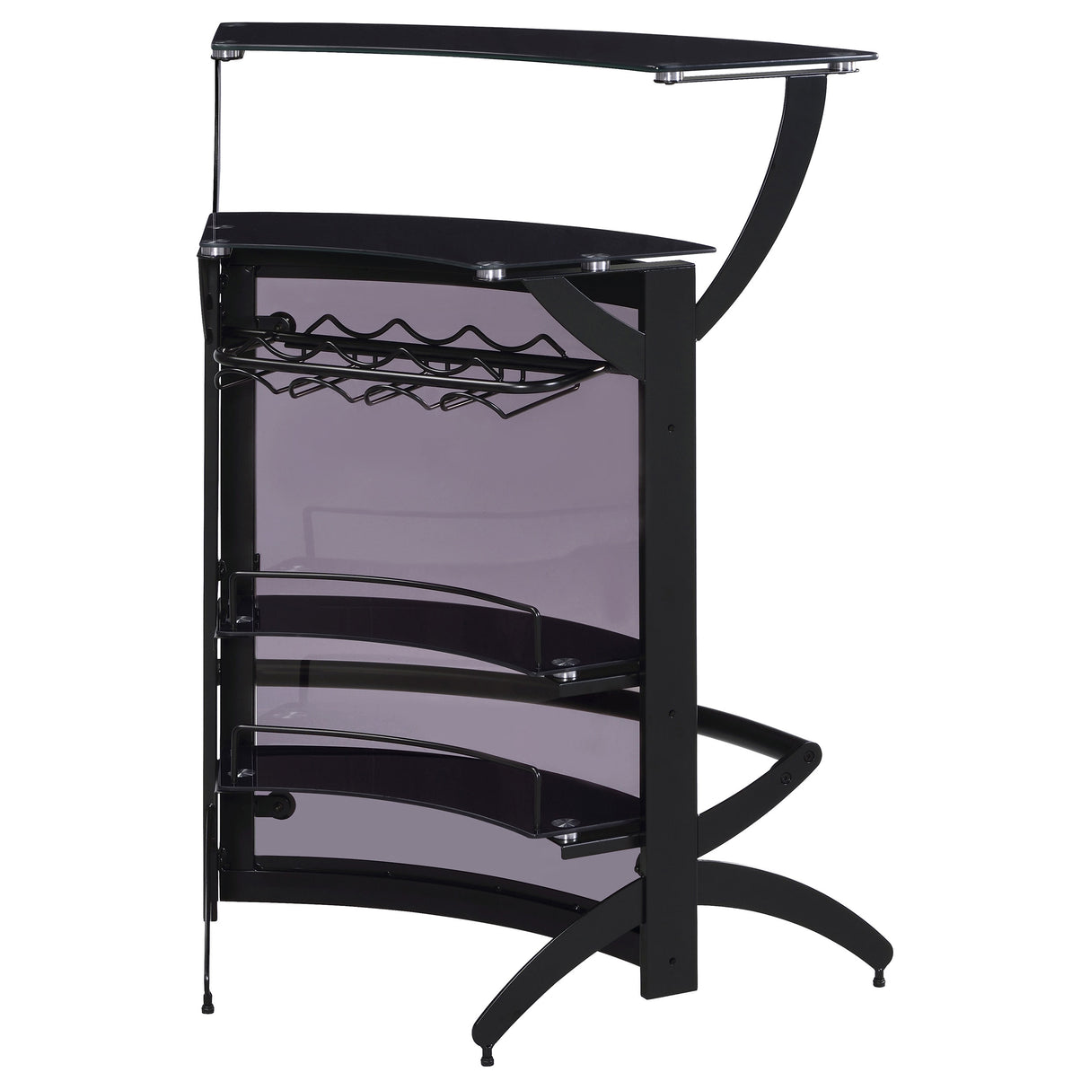 Dallas 2-Shelf Curved Black Home Bar Cabinet