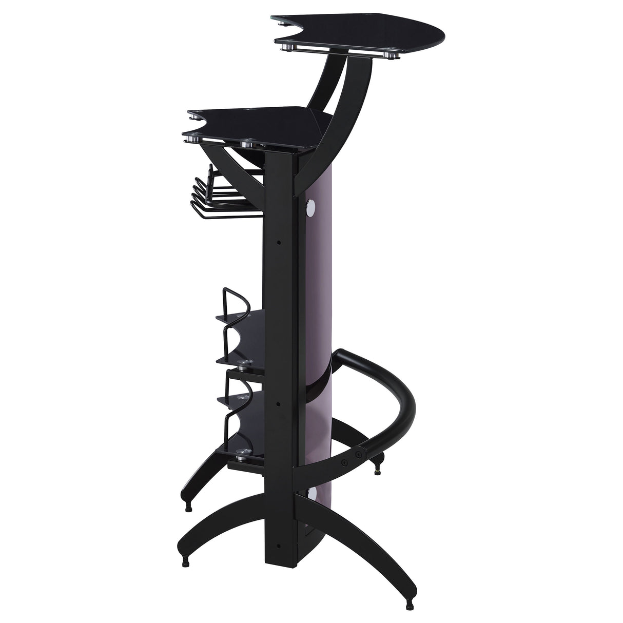 Dallas 2-Shelf Curved Black Home Bar Cabinet