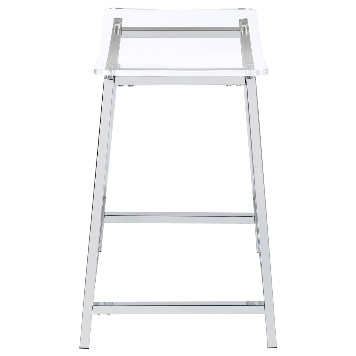 Jovani Acrylic Backless Counter Stool Chrome, Set of 2