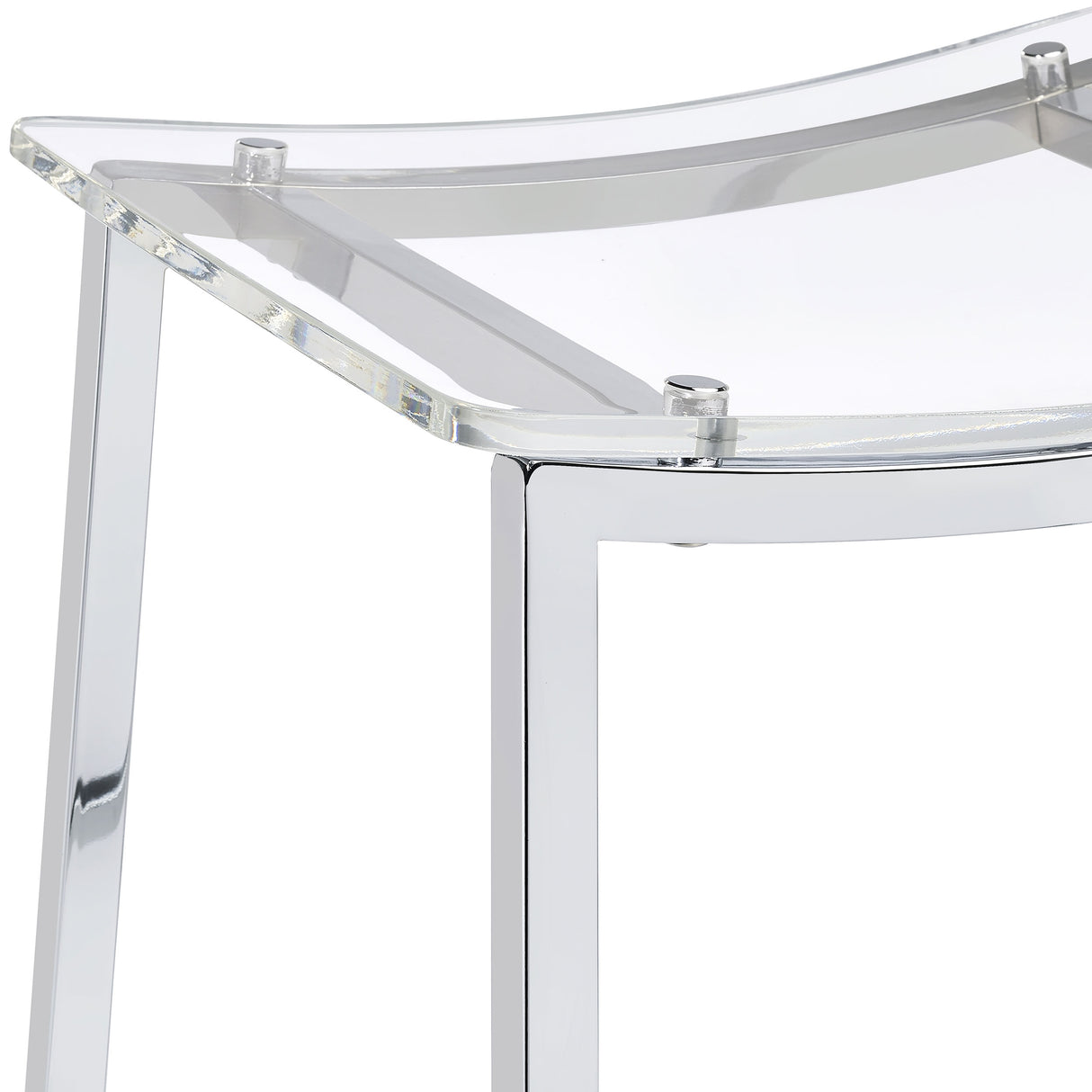 Jovani Acrylic Backless Counter Stool Chrome, Set of 2