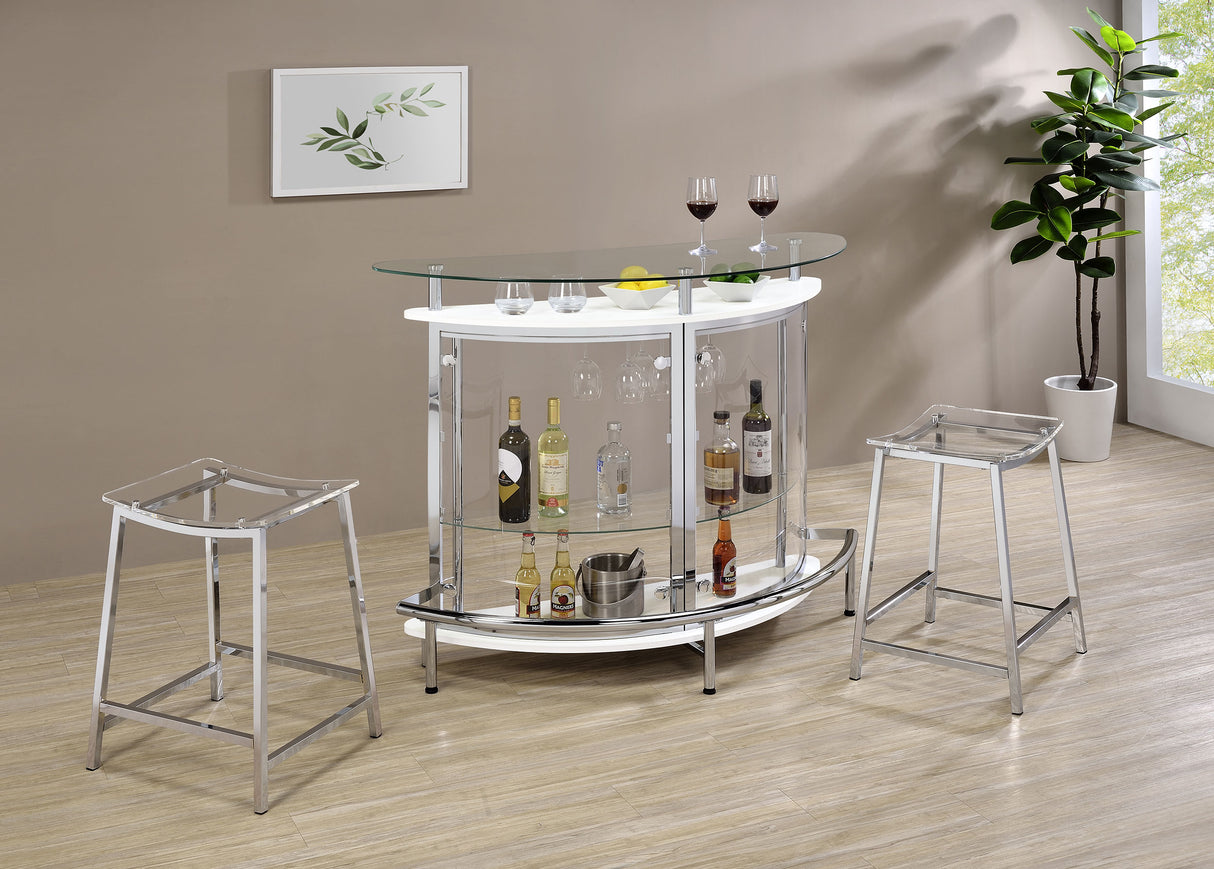 Jovani Acrylic Backless Counter Stool Chrome, Set of 2
