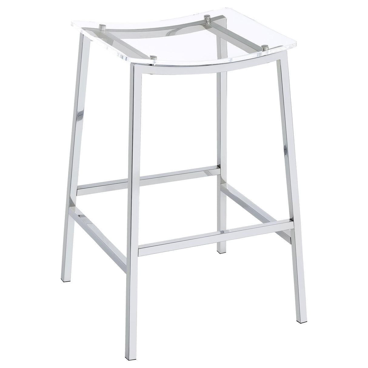 Jovani Acrylic Backless Bar Stool Chrome - Set of 2