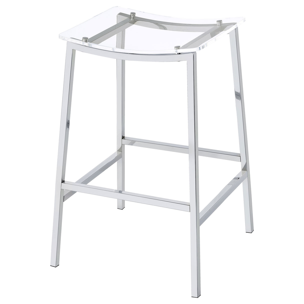 Jovani Acrylic Backless Bar Stool Chrome - Set of 2